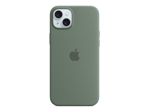 Apple - Baksidesskydd för mobiltelefon - MagSafe-kompatibilitet - silikon - cypress - för iPhone 15 Plus
