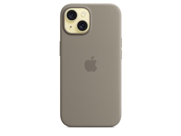 Apple - Baksidesskydd för mobiltelefon - MagSafe-kompatibilitet - silikon - lera - för iPhone 15