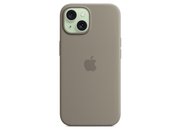 Apple - Baksidesskydd för mobiltelefon - MagSafe-kompatibilitet - silikon - lera - för iPhone 15