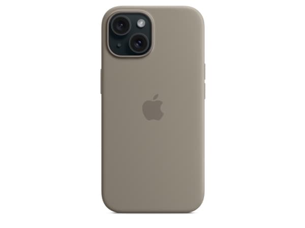 Apple - Baksidesskydd för mobiltelefon - MagSafe-kompatibilitet - silikon - lera - för iPhone 15