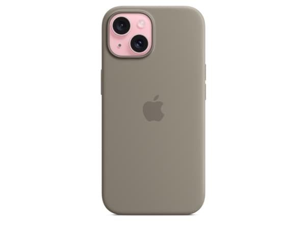 Apple - Baksidesskydd för mobiltelefon - MagSafe-kompatibilitet - silikon - lera - för iPhone 15