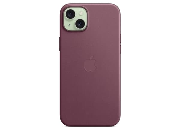 Apple - Baksidedeksel for mobiltelefon - MagSafe-samsvar - mikrotvill, FineWoven - morbær - for iPhone 15 Plus