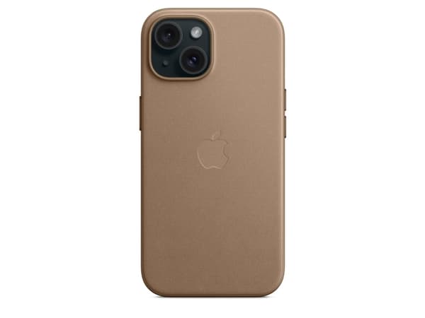 Apple - Baksidesskydd för mobiltelefon - MagSafe-kompatibilitet - mikrotwill, FineWoven - mullvad - för iPhone 15