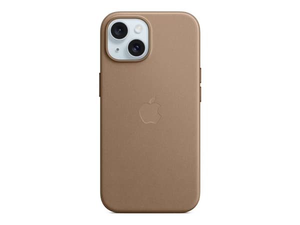Apple - Baksidesskydd för mobiltelefon - MagSafe-kompatibilitet - mikrotwill, FineWoven - mullvad - för iPhone 15