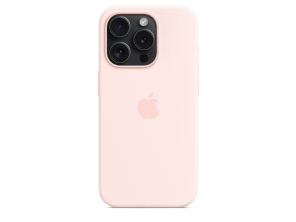 Apple - Baksidedeksel for mobiltelefon - MagSafe-samsvar - silikon - Lys lyserød - for iPhone 15 Pro