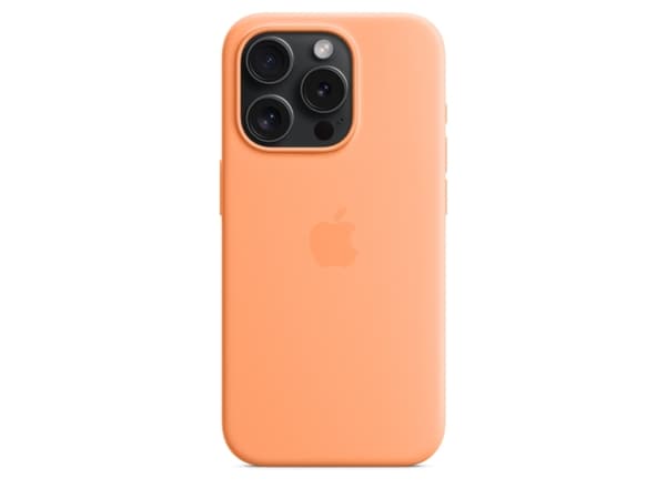 Apple - Baksidedeksel for mobiltelefon - MagSafe-samsvar - silikon - oransjesorbet - for iPhone 15 Pro