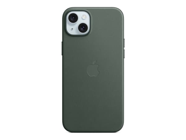 Apple - Baksidesskydd för mobiltelefon - MagSafe-kompatibilitet - FineWoven - evergreen - för iPhone 15 Plus
