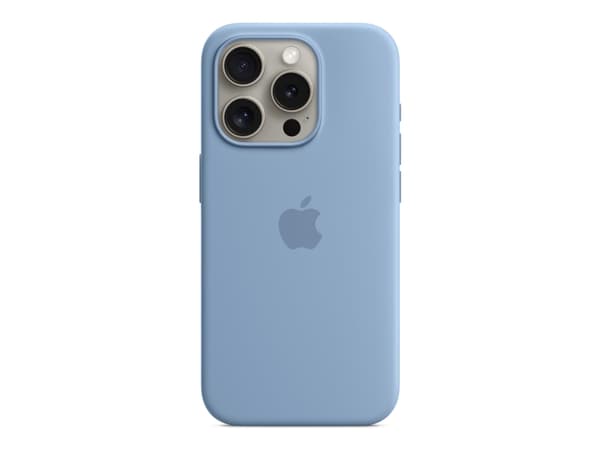 Apple - Baksidesskydd för mobiltelefon - MagSafe-kompatibilitet - silikon - vinterblå - för iPhone 15 Pro