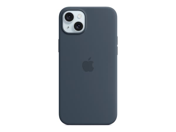 Apple - Baksidedeksel for mobiltelefon - MagSafe-samsvar - silikon - stormblå - for iPhone 15 Plus
