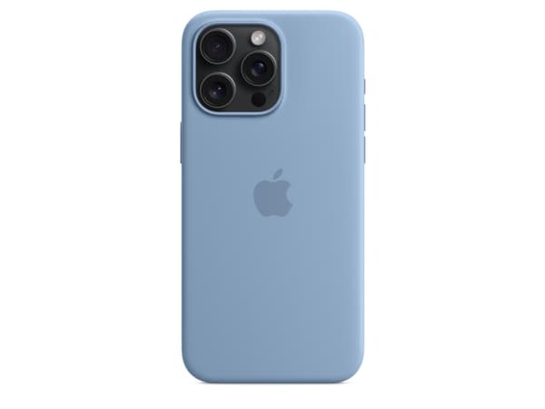 Apple - Baksidedeksel for mobiltelefon - MagSafe-samsvar - silikon - vinterblå - for iPhone 15 Pro Max