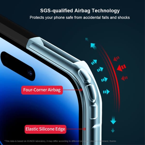 XUNDD TPU Hybrid Skal Fodral till iPhone 15 Pro Max - Svart