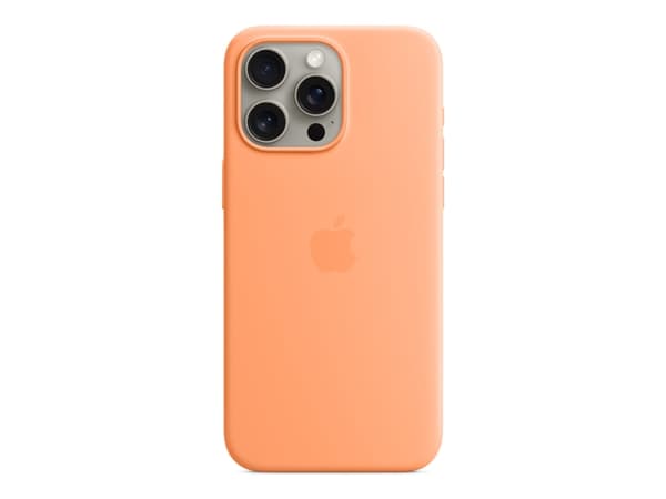 Apple - Baksidesskydd för mobiltelefon - MagSafe-kompatibilitet - silikon - apelsinsorbet - för iPhone 15 Pro Max