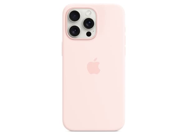 Apple - Baksidedeksel for mobiltelefon - MagSafe-samsvar - silikon - Lys lyserød - for iPhone 15 Pro Max