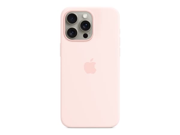 Apple - Baksidedeksel for mobiltelefon - MagSafe-samsvar - silikon - Lys lyserød - for iPhone 15 Pro Max