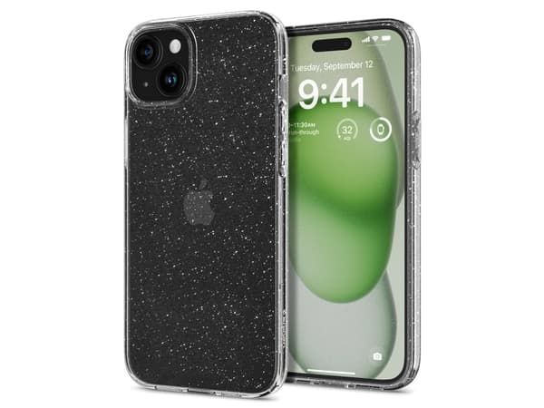 Spigen Liquid Crystal Glitter - Baksidedeksel for mobiltelefon - termoplast-polyuretan (TPU) - krystallkvarts - for Apple iPhone 15 Plus