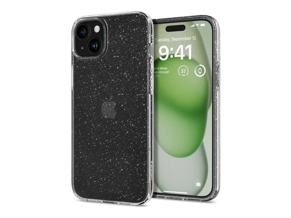 Spigen Liquid Crystal Glitter - Baksidedeksel for mobiltelefon - termoplast-polyuretan (TPU) - krystallkvarts - for Apple iPhone 15 Plus