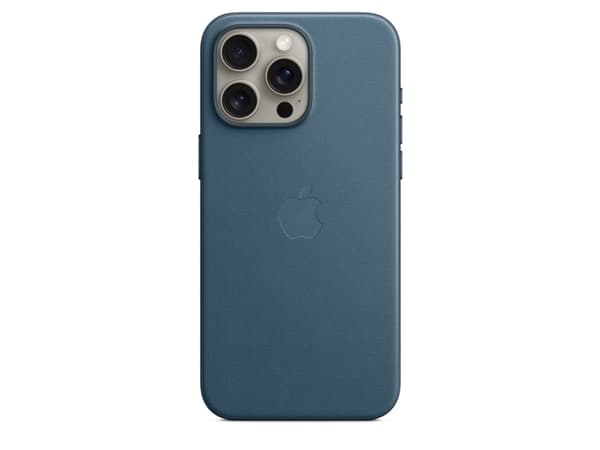 Apple - Takakuori matkapuhelimelle - MagSafe-yhteensopivuus - FineWoven - merensininen - iPhone 15 Pro Max