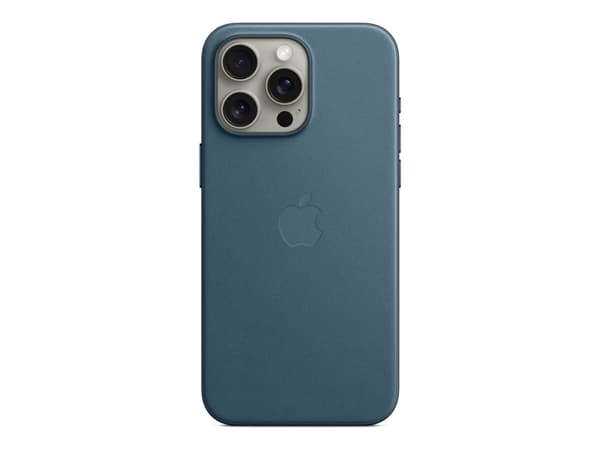 Apple - Baksidesskydd för mobiltelefon - MagSafe-kompatibilitet - FineWoven - havsblå - för iPhone 15 Pro Max
