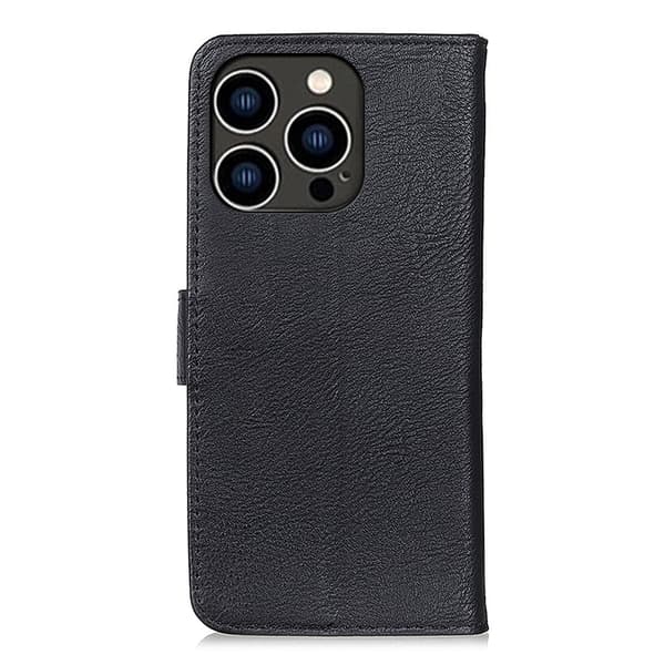 KHAZNEH til iPhone 15 Pro tegnebog stativetui - sort
