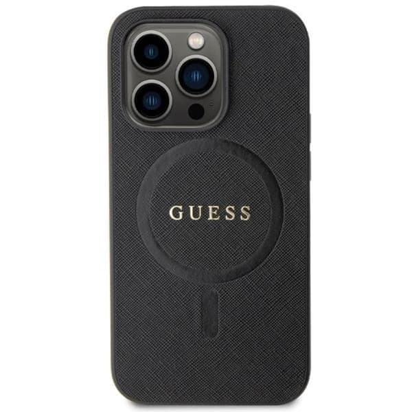Guess iPhone 14 Pro Mobilskal Magsafe Saffiano - Svart