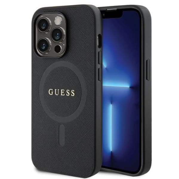 Guess iPhone 14 Pro Mobilskal Magsafe Saffiano - Svart