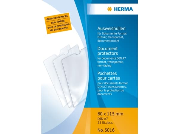HERMA 5016, 80 x 115 mm, Gjennomsiktig, Polypropylen (PP), 80 mm, 115 mm, 25 stykker