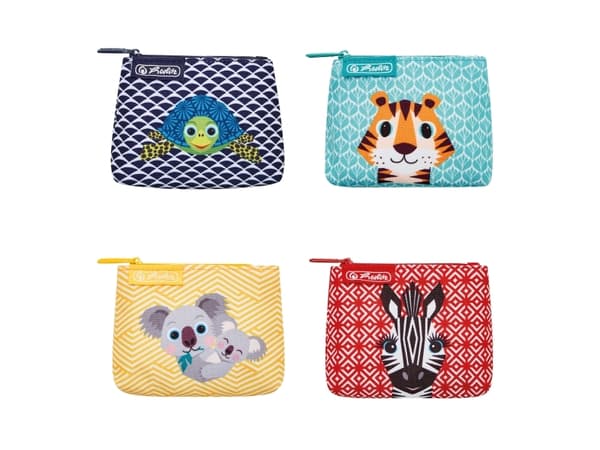 Herlitz Cute Animals, Lommebok, Assorterte farger, Polyester, Bilde, Glidelås, 115 mm