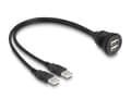 Miniatyrbilde 2 av 3: Delock - USB-forlengelseskabel - USB (hunn) til USB (hunn) - 1 m - svart