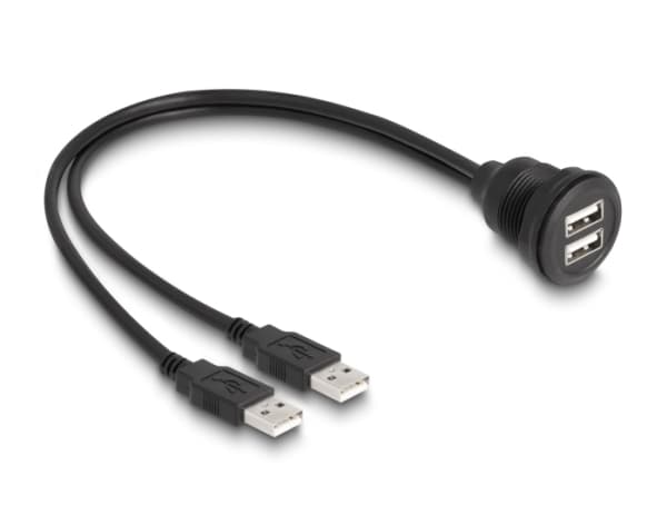 Delock - USB-forlengelseskabel - USB (hunn) til USB (hunn) - 1 m - svart