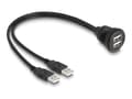 Miniatyrbilde 1 av 3: Delock - USB-forlengelseskabel - USB (hunn) til USB (hunn) - 1 m - svart