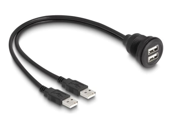 Delock - USB-forlengelseskabel - USB (hunn) til USB (hunn) - 1 m - svart
