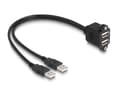 Miniatyrbild 2 av 3: Delock - USB-förlängningskabel - USB (hane) till USB (hona) skruvbar - USB 2.0 - 1 m - svart