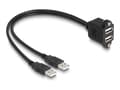 Miniatyrbild 1 av 3: Delock - USB-förlängningskabel - USB (hane) till USB (hona) skruvbar - USB 2.0 - 1 m - svart