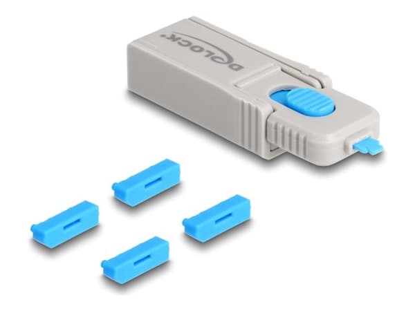 Delock - DisplayPort port blocker - grå, blå (paket om 4)