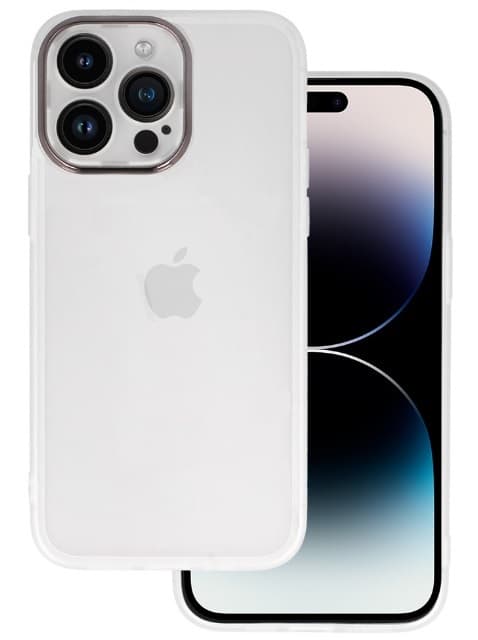 iPhone 15 PLUS Skal Transparent med Linsskydd Metallic