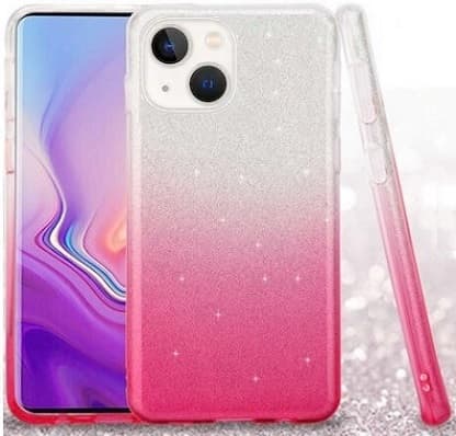 iPhone 15 Skal Glitter Rosa/Silver