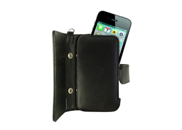 Inter-Tech PI-10464, Lommebok-etui, Apple, iPhone 4, 8,89 cm (3.5"), Sort