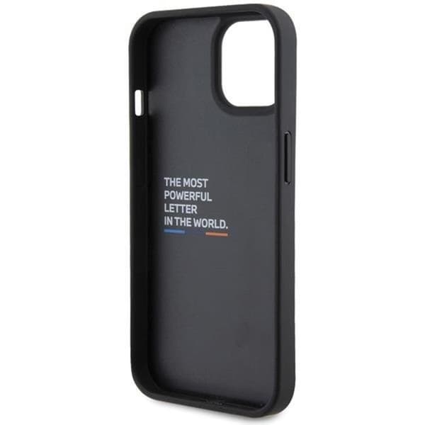 BMW iPhone 15 Mobilskal Läder Carbon - Svart