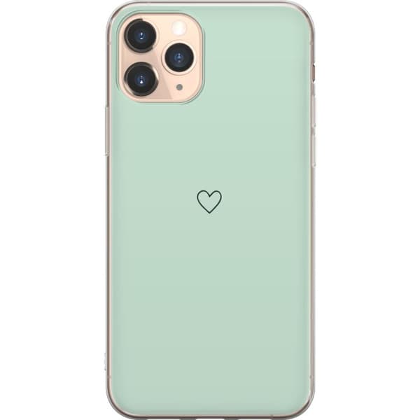 Apple iPhone 11 Pro Läpinäkyvä kuori Sydän Vihreä