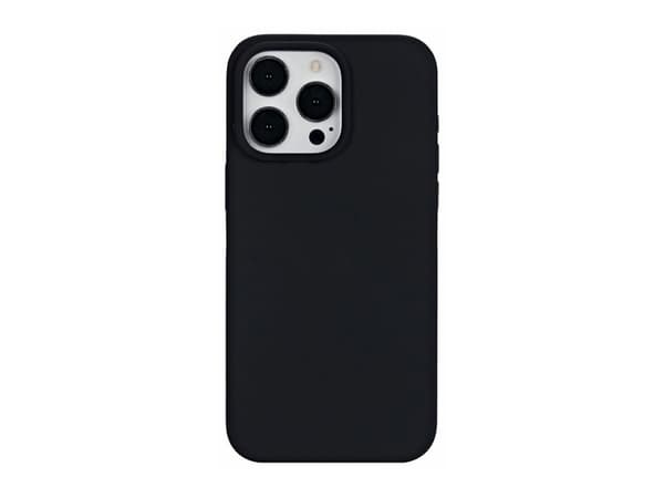 eSTUFF Infinite Riga - Baksidedeksel for mobiltelefon - MagSafe-samsvar - silikon, polykarbonat - svart - for Apple iPhone 15 Pro Max