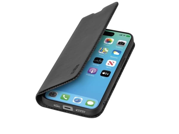 SBS TEBKLITEIP1561PK, Lompakkokotelo, Apple, iPhone 15 Pro, 17 cm (6.7"), Musta