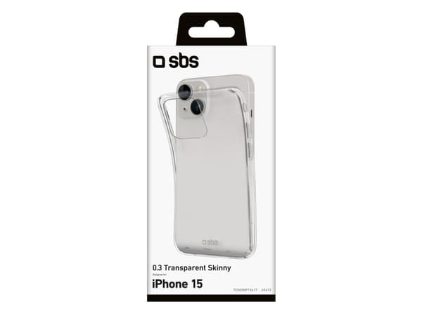 SBS TESKINIP1561T, Suojus, Apple, iPhone 15, 15,5 cm (6.1"), Läpinäkyvä