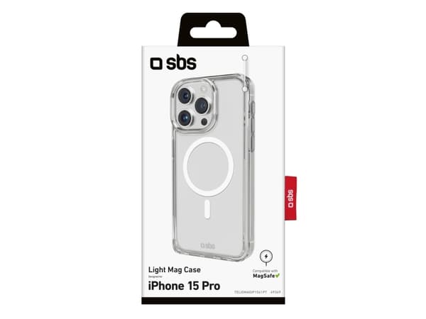 SBS TELIGMAGIP1561PT, Suojus, Apple, iPhone 15 Pro, 15,5 cm (6.1"), Läpinäkyvä