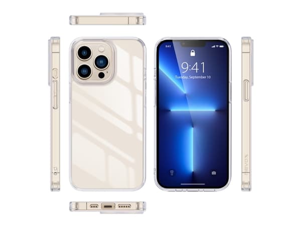 nevox StyleShell SHOCKFlex, Suojus, Apple, iPhone 15 Pro, 15,5 cm (6.1"), Läpinäkyvä