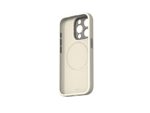 Moshi Napa MagSafe - Nahkakotelo iPhone 15 Pro:lle (Eggnog White)