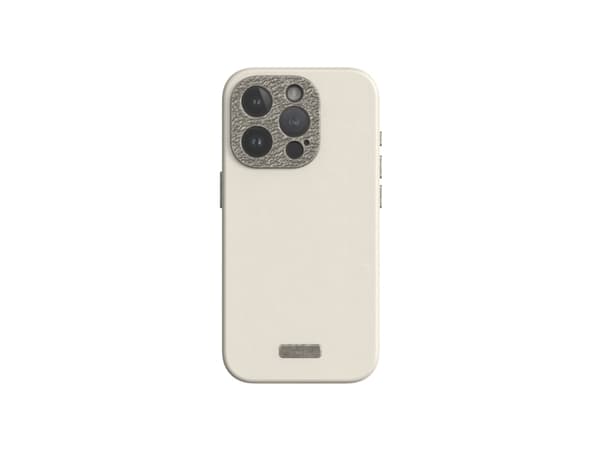 Moshi Napa MagSafe - Nahkakotelo iPhone 15 Pro:lle (Eggnog White)