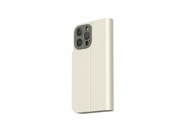 Moshi Overture MagSafe - 3-i-1 lærveske for iPhone 15 Pro Max (Eggnog White)
