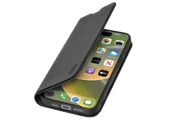 SBS TEBKLITEIP1567K, Lompakkokotelo, Apple, iPhone 15 Plus, 17 cm (6.7"), Musta