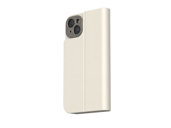 Moshi Overture MagSafe - 3-i-1 lærveske for iPhone 15 Plus (Eggnog White)