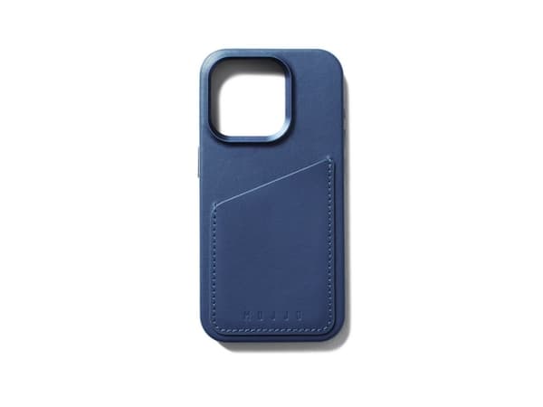 Troubadour Goods Limited Mujjo Full Leather Wallet Case - Kotelot suunniteltu iPhone 15 Pro, yhteensopiva MagSafe (monaco sininen) kanssa